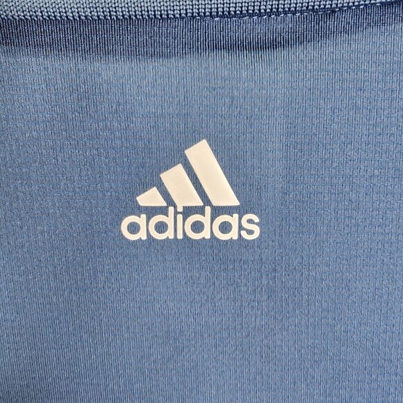 Men's Blue & White Adidas Golf Puremotion Coolmax Polo Shirt Short Sleeve L - Picture 9 of 12